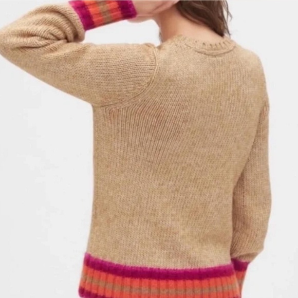 Gap Sweater Women SM Cozy Soft Wool Alpaca Nylon Cotton Camel Pink Pullover NEW - Picture 6 of 9